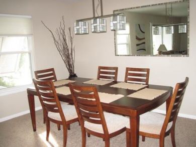 Dining area seats six
